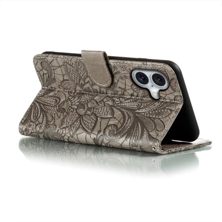 Custodia per cellulare in pelle con motivo floreale in pizzo, For iPhone 16, For iPhone 15 Pro Max, For iPhone 15 Pro, For iPhone 15 Plus