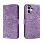 Custodia per cellulare in pelle con motivo floreale in pizzo, For iPhone 16, For iPhone 15 Pro Max, For iPhone 15 Pro, For iPhone 15 Plus