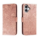Custodia per cellulare in pelle con motivo floreale in pizzo, For iPhone 16, For iPhone 15 Pro Max, For iPhone 15 Pro, For iPhone 15 Plus