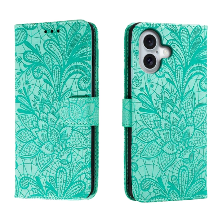 Custodia per cellulare in pelle con motivo floreale in pizzo, For iPhone 16, For iPhone 15 Pro Max, For iPhone 15 Pro, For iPhone 15 Plus