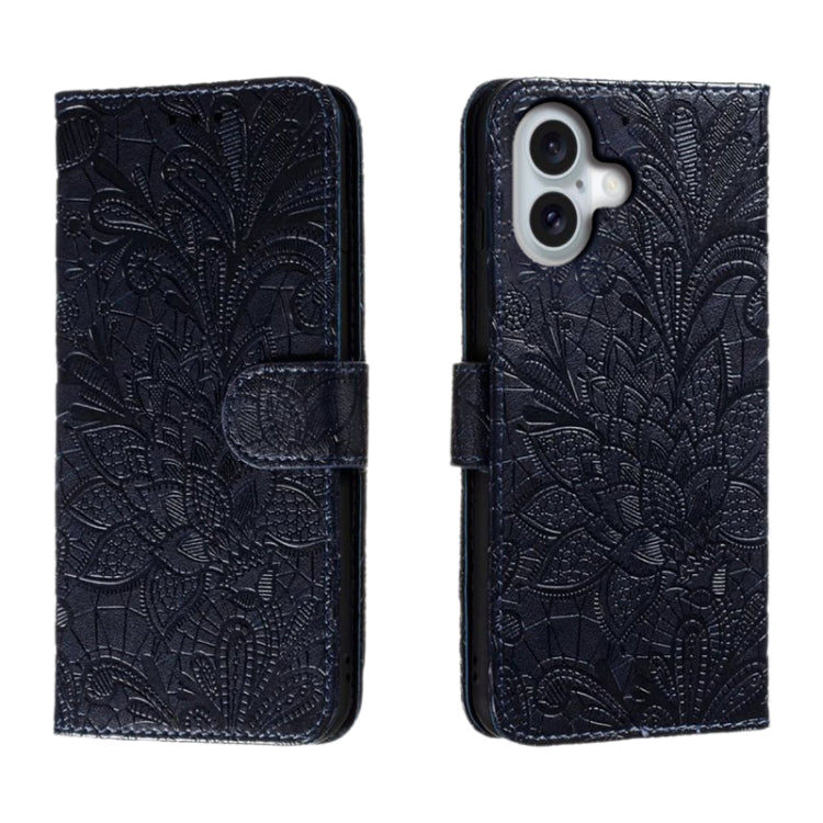 Custodia per cellulare in pelle con motivo floreale in pizzo, For iPhone 16, For iPhone 15 Pro Max, For iPhone 15 Pro, For iPhone 15 Plus
