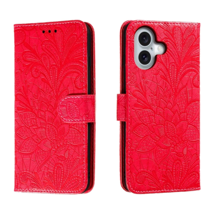 Custodia per cellulare in pelle con motivo floreale in pizzo, For iPhone 16, For iPhone 15 Pro Max, For iPhone 15 Pro, For iPhone 15 Plus