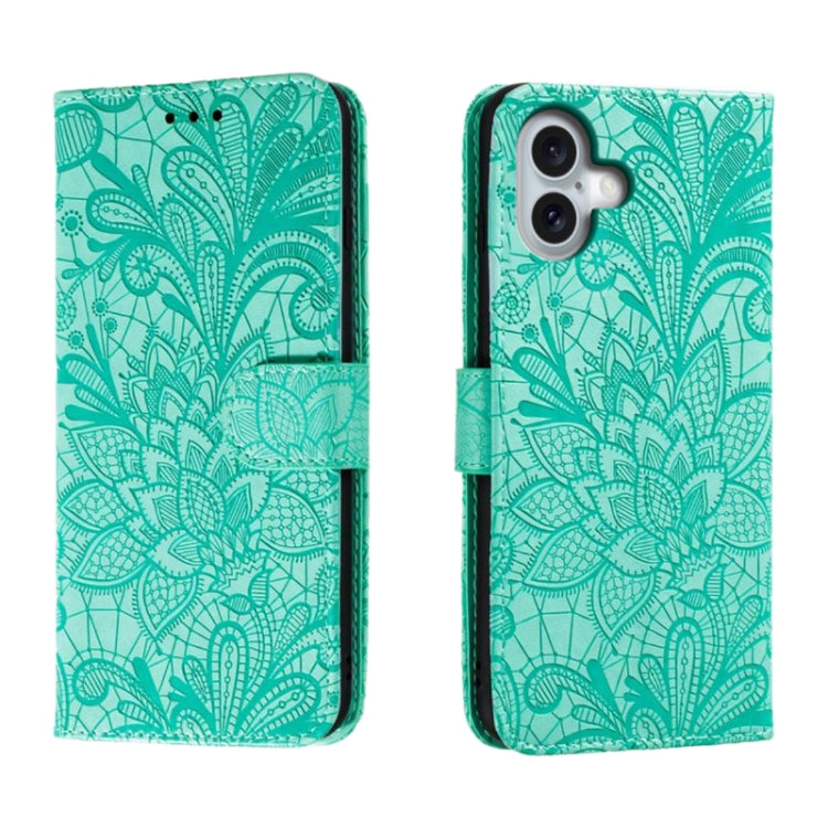 Custodia per cellulare in pelle con motivo floreale in pizzo, For iPhone Air, For iPhone 16 Pro Max, For iPhone 16 Pro, For iPhone 16 Plus