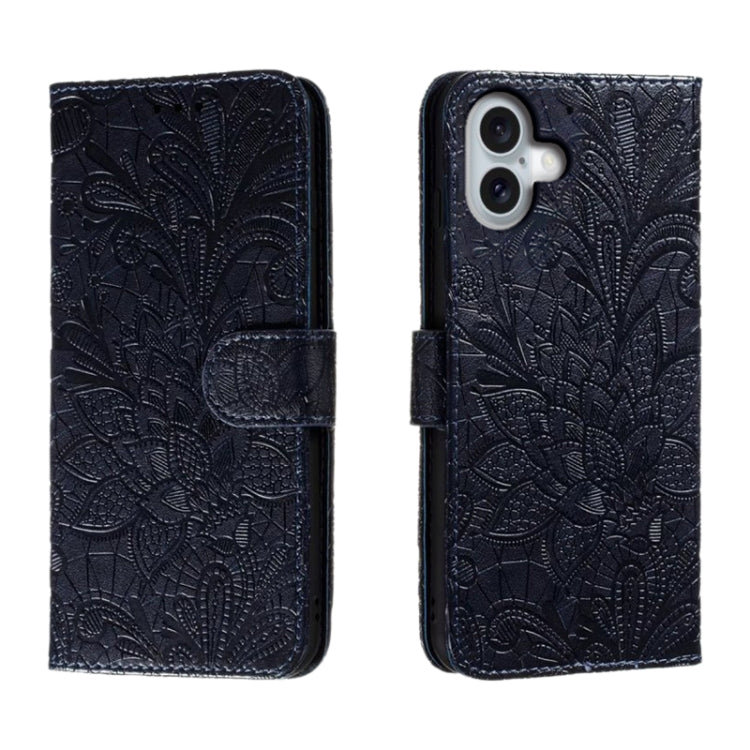 Custodia per cellulare in pelle con motivo floreale in pizzo, For iPhone Air, For iPhone 16 Pro Max, For iPhone 16 Pro, For iPhone 16 Plus
