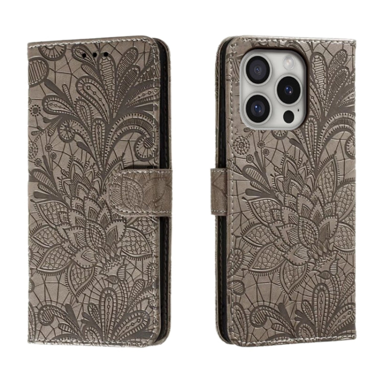 Custodia per cellulare in pelle con motivo floreale in pizzo, For iPhone Air, For iPhone 16 Pro Max, For iPhone 16 Pro, For iPhone 16 Plus