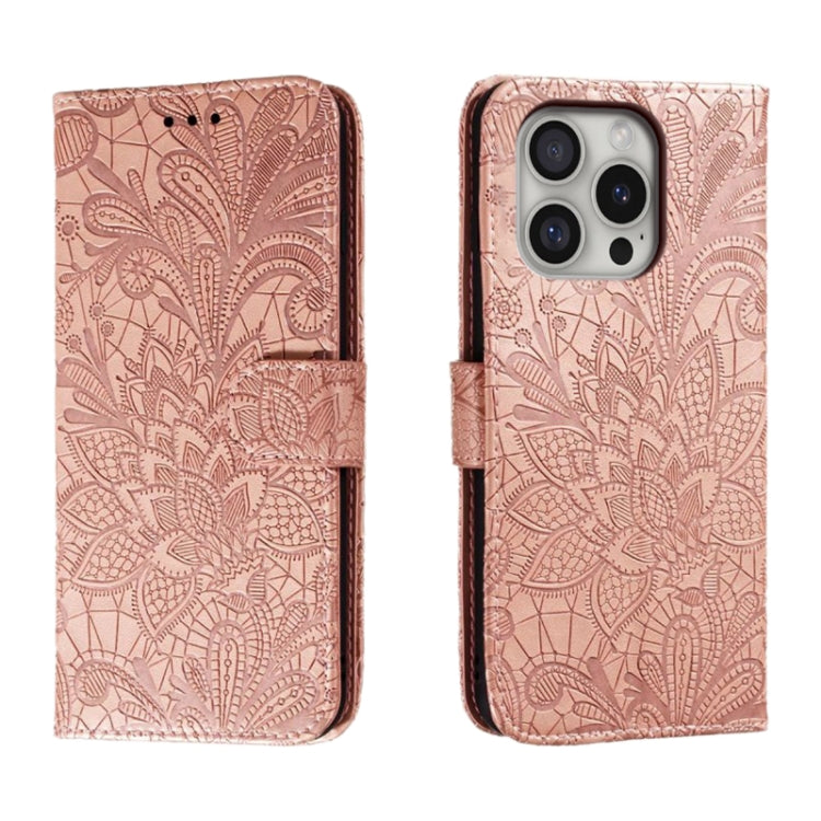Custodia per cellulare in pelle con motivo floreale in pizzo, For iPhone Air, For iPhone 16 Pro Max, For iPhone 16 Pro, For iPhone 16 Plus
