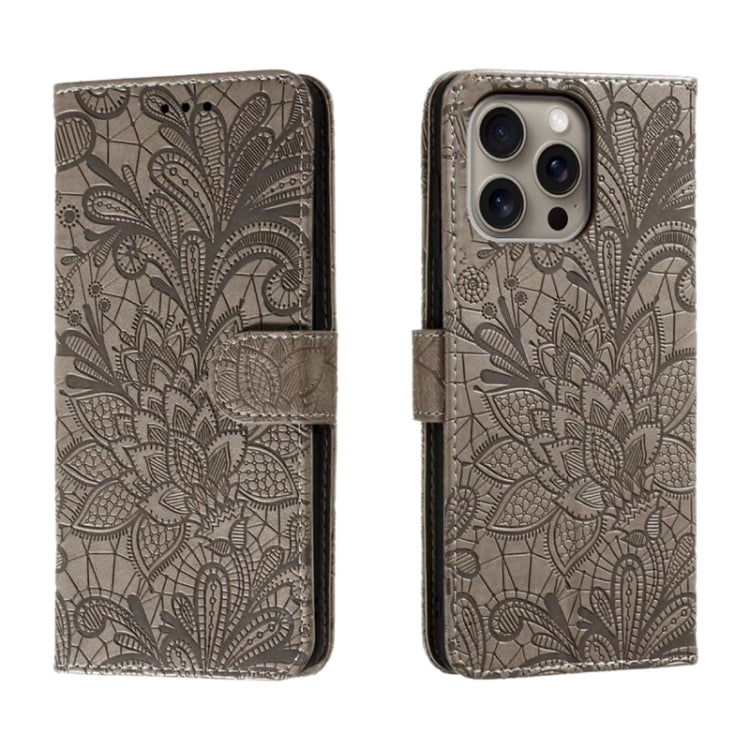 Custodia per cellulare in pelle con motivo floreale in pizzo, For iPhone Air, For iPhone 16 Pro Max, For iPhone 16 Pro, For iPhone 16 Plus