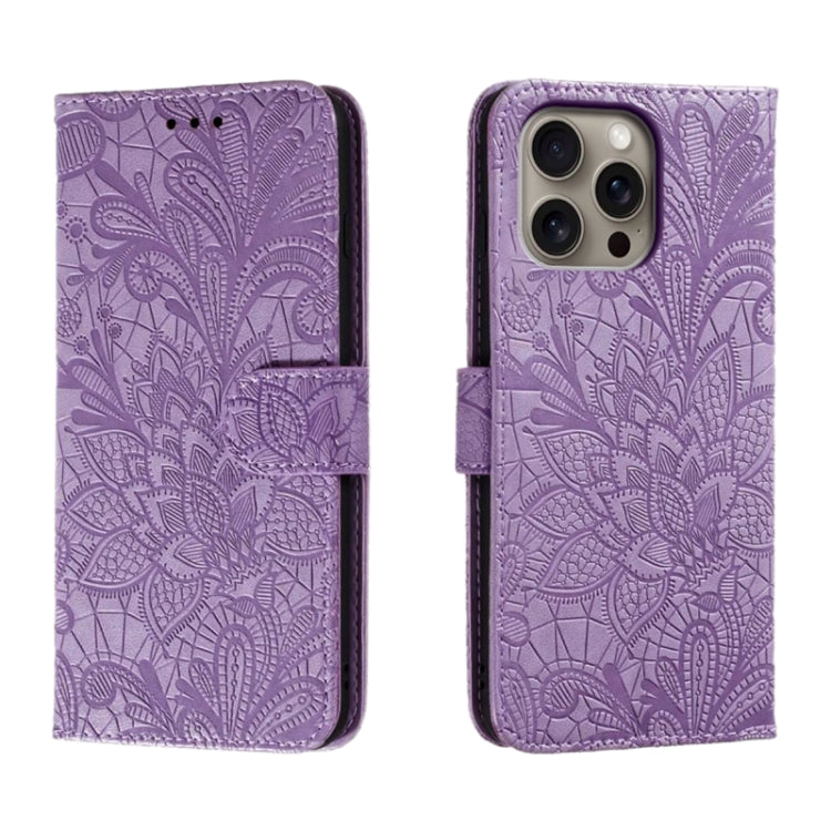 Custodia per cellulare in pelle con motivo floreale in pizzo, For iPhone Air, For iPhone 16 Pro Max, For iPhone 16 Pro, For iPhone 16 Plus