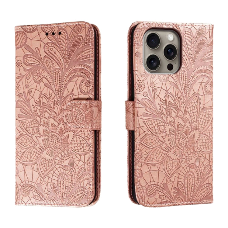 Custodia per cellulare in pelle con motivo floreale in pizzo, For iPhone Air, For iPhone 16 Pro Max, For iPhone 16 Pro, For iPhone 16 Plus
