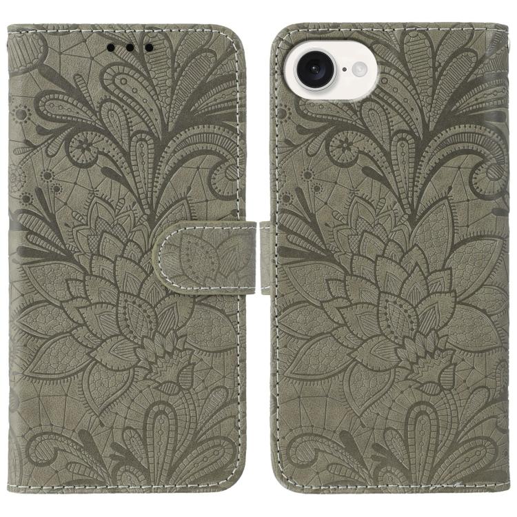 Custodia per cellulare in pelle con motivo floreale in pizzo, For iPhone 17e / 16e, For iPhone 17 Pro Max, For iPhone 17 Pro, For iPhone 17