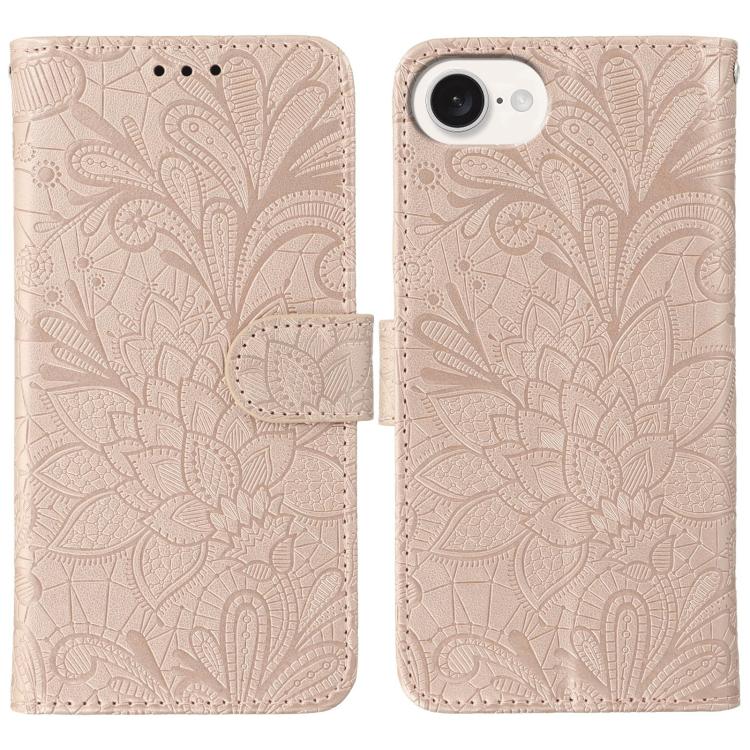 Custodia per cellulare in pelle con motivo floreale in pizzo, For iPhone 17e / 16e, For iPhone 17 Pro Max, For iPhone 17 Pro, For iPhone 17
