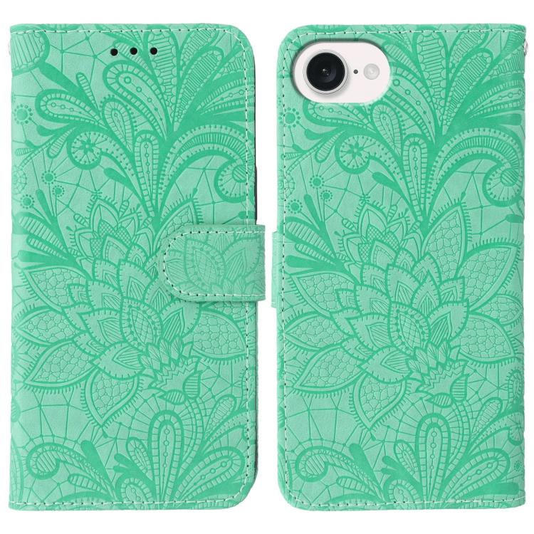 Custodia per cellulare in pelle con motivo floreale in pizzo, For iPhone 17e / 16e, For iPhone 17 Pro Max, For iPhone 17 Pro, For iPhone 17