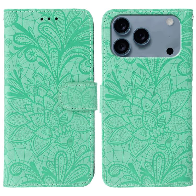 Custodia per cellulare in pelle con motivo floreale in pizzo, For iPhone 17e / 16e, For iPhone 17 Pro Max, For iPhone 17 Pro, For iPhone 17