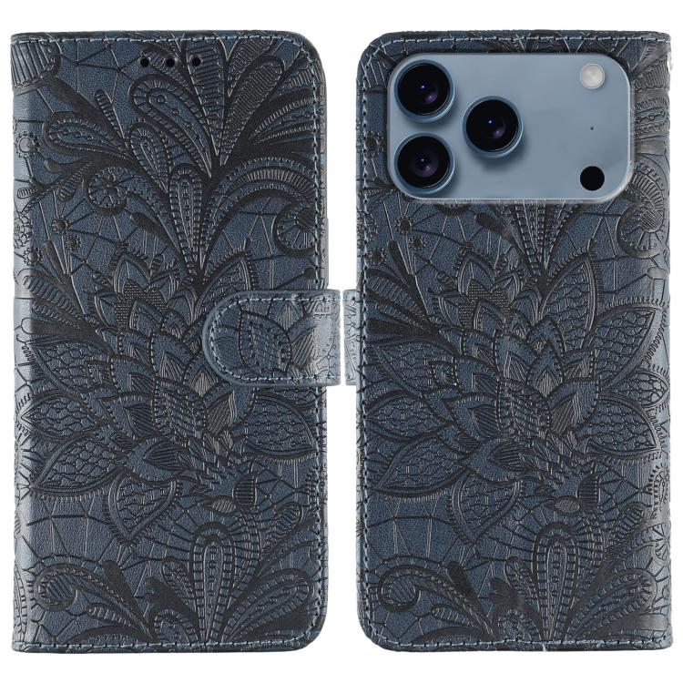 Custodia per cellulare in pelle con motivo floreale in pizzo, For iPhone 17e / 16e, For iPhone 17 Pro Max, For iPhone 17 Pro, For iPhone 17