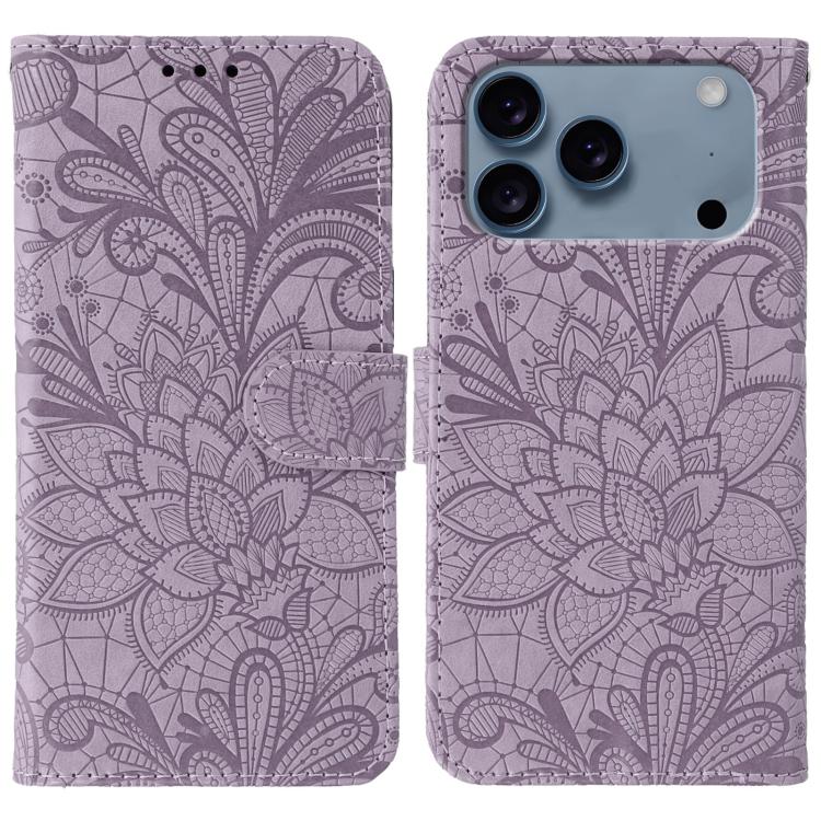 Custodia per cellulare in pelle con motivo floreale in pizzo, For iPhone 17e / 16e, For iPhone 17 Pro Max, For iPhone 17 Pro, For iPhone 17