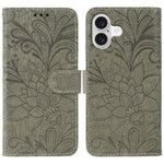 Custodia per cellulare in pelle con motivo floreale in pizzo, For iPhone 17e / 16e, For iPhone 17 Pro Max, For iPhone 17 Pro, For iPhone 17