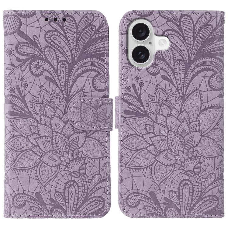Custodia per cellulare in pelle con motivo floreale in pizzo, For iPhone 17e / 16e, For iPhone 17 Pro Max, For iPhone 17 Pro, For iPhone 17