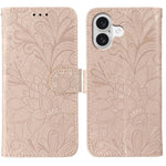 Custodia per cellulare in pelle con motivo floreale in pizzo, For iPhone 17e / 16e, For iPhone 17 Pro Max, For iPhone 17 Pro, For iPhone 17