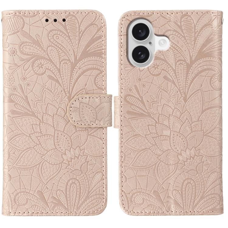 Custodia per cellulare in pelle con motivo floreale in pizzo, For iPhone 17e / 16e, For iPhone 17 Pro Max, For iPhone 17 Pro, For iPhone 17