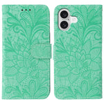 Custodia per cellulare in pelle con motivo floreale in pizzo, For iPhone 17e / 16e, For iPhone 17 Pro Max, For iPhone 17 Pro, For iPhone 17