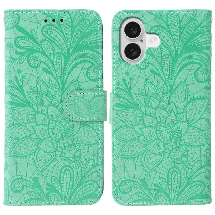 Custodia per cellulare in pelle con motivo floreale in pizzo, For iPhone 17e / 16e, For iPhone 17 Pro Max, For iPhone 17 Pro, For iPhone 17