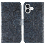 Custodia per cellulare in pelle con motivo floreale in pizzo, For iPhone 17e / 16e, For iPhone 17 Pro Max, For iPhone 17 Pro, For iPhone 17