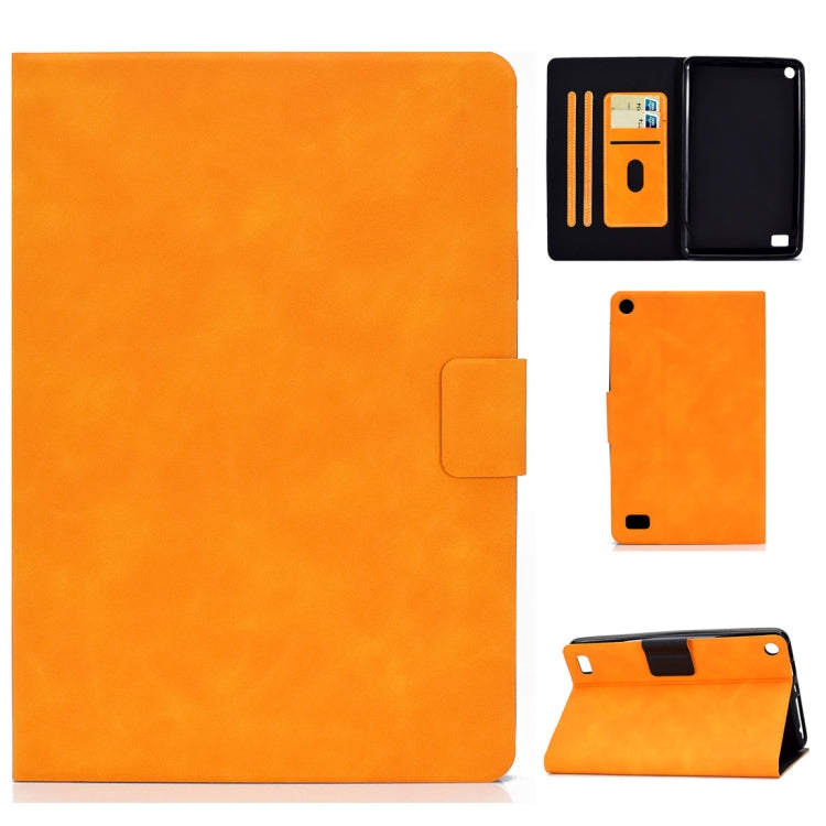 Custodia in pelle a conchiglia orizzontale in pelle bovina con supporto e slot per schede e funzione Sleep / Wake-up, For Kindle Fire HD8 (2020), For Kindle Fire 7 2015 / 2017 / 2019, For Kindle Fire HD8 2016 / 2017, For Kindle Fire HD10 2015 / 2017   ...
