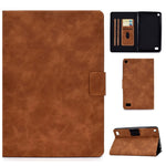 Custodia in pelle a conchiglia orizzontale in pelle bovina con supporto e slot per schede e funzione Sleep / Wake-up, For Kindle Fire HD8 (2020), For Kindle Fire 7 2015 / 2017 / 2019, For Kindle Fire HD8 2016 / 2017, For Kindle Fire HD10 2015 / 2017   ...