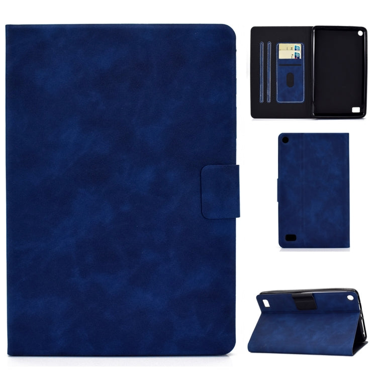 Custodia in pelle a conchiglia orizzontale in pelle bovina con supporto e slot per schede e funzione Sleep / Wake-up, For Kindle Fire HD8 (2020), For Kindle Fire 7 2015 / 2017 / 2019, For Kindle Fire HD8 2016 / 2017, For Kindle Fire HD10 2015 / 2017   ...