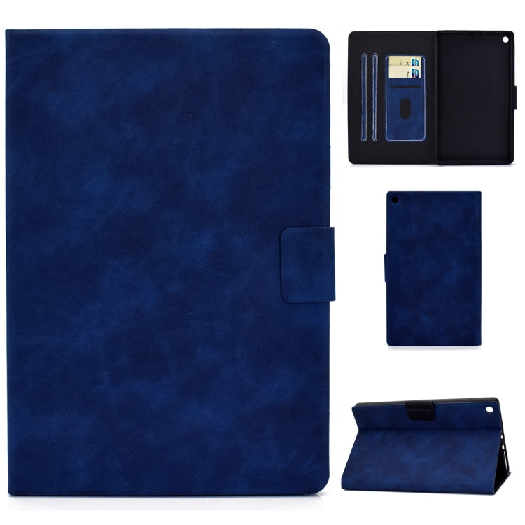 Custodia in pelle a conchiglia orizzontale in pelle bovina con supporto e slot per schede e funzione Sleep / Wake-up, For Kindle Fire HD8 (2020), For Kindle Fire 7 2015 / 2017 / 2019, For Kindle Fire HD8 2016 / 2017, For Kindle Fire HD10 2015 / 2017   ...