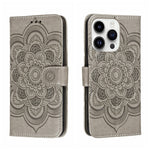 Custodia per telefono in pelle con stampa Sun Mandala, For iPhone 17, For iPhone Air, For iPhone 15 Pro Max