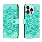 Custodia per telefono in pelle con stampa Sun Mandala, For iPhone 17, For iPhone Air, For iPhone 15 Pro Max