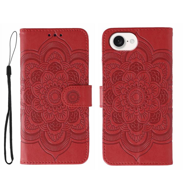 Custodia per telefono in pelle con stampa Sun Mandala, For iPhone 16e / 17e, For iPhone 17 Pro Max, For iPhone 17 Pro