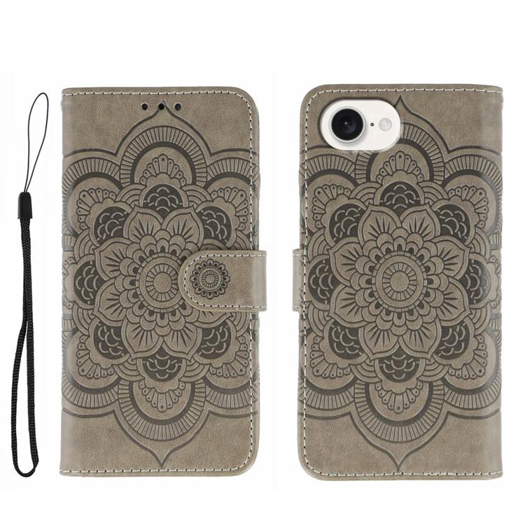 Custodia per telefono in pelle con stampa Sun Mandala, For iPhone 16e / 17e, For iPhone 17 Pro Max, For iPhone 17 Pro