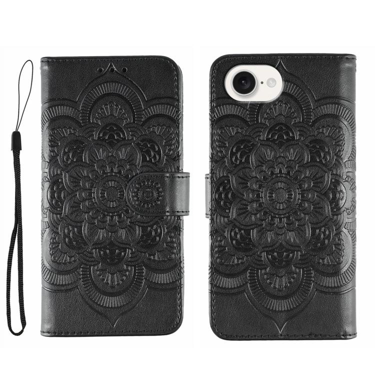 Custodia per telefono in pelle con stampa Sun Mandala, For iPhone 16e / 17e, For iPhone 17 Pro Max, For iPhone 17 Pro