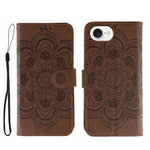 Custodia per telefono in pelle con stampa Sun Mandala, For iPhone 16e / 17e, For iPhone 17 Pro Max, For iPhone 17 Pro