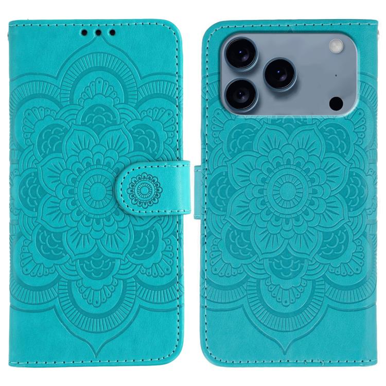 Custodia per telefono in pelle con stampa Sun Mandala, For iPhone 16e / 17e, For iPhone 17 Pro Max, For iPhone 17 Pro