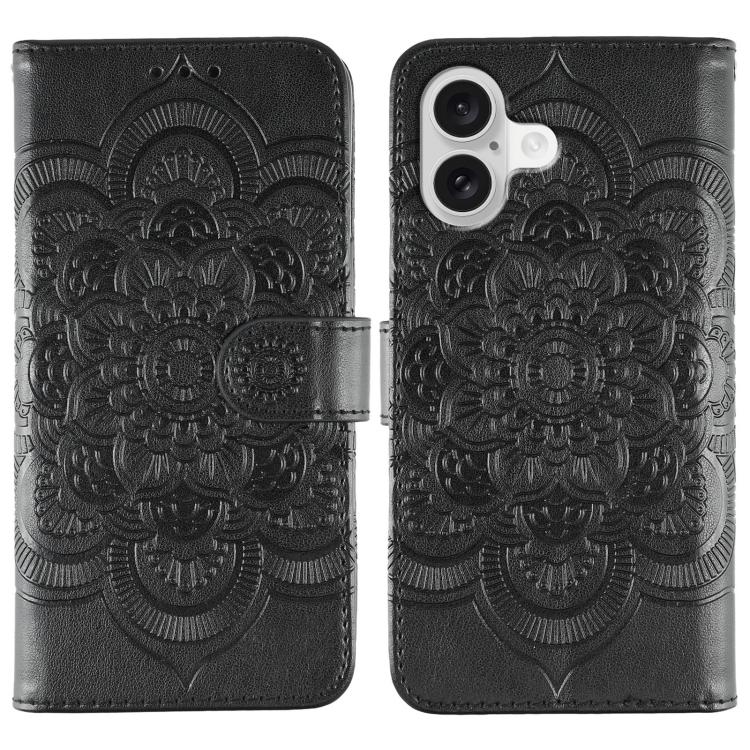 Custodia per telefono in pelle con stampa Sun Mandala, For iPhone 17, For iPhone Air, For iPhone 15 Pro Max