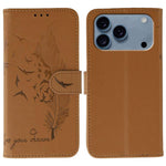Custodia per telefono in pelle con texture litchi con motivo piuma, For iPhone 17 Pro Max, For iPhone 17 Pro, For iPhone 17, For iPhone Air