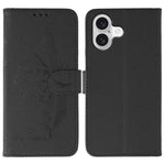 Custodia per telefono in pelle con texture litchi con motivo piuma, For iPhone 17 Pro Max, For iPhone 17 Pro, For iPhone 17, For iPhone Air