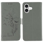 Custodia per telefono in pelle con texture litchi con motivo piuma, For iPhone 17 Pro Max, For iPhone 17 Pro, For iPhone 17, For iPhone Air