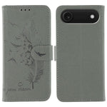 Custodia per telefono in pelle con texture litchi con motivo piuma, For iPhone 17 Pro Max, For iPhone 17 Pro, For iPhone 17, For iPhone Air