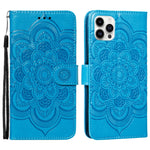 Custodia per cellulare in pelle con motivo a rilievo mandala in rilievo, For iPhone 16, For iPhone 15 Pro Max, For iPhone 15 Pro