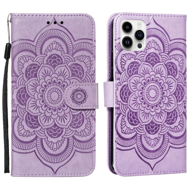 Custodia per cellulare in pelle con motivo a rilievo mandala in rilievo, For iPhone 16, For iPhone 15 Pro Max, For iPhone 15 Pro