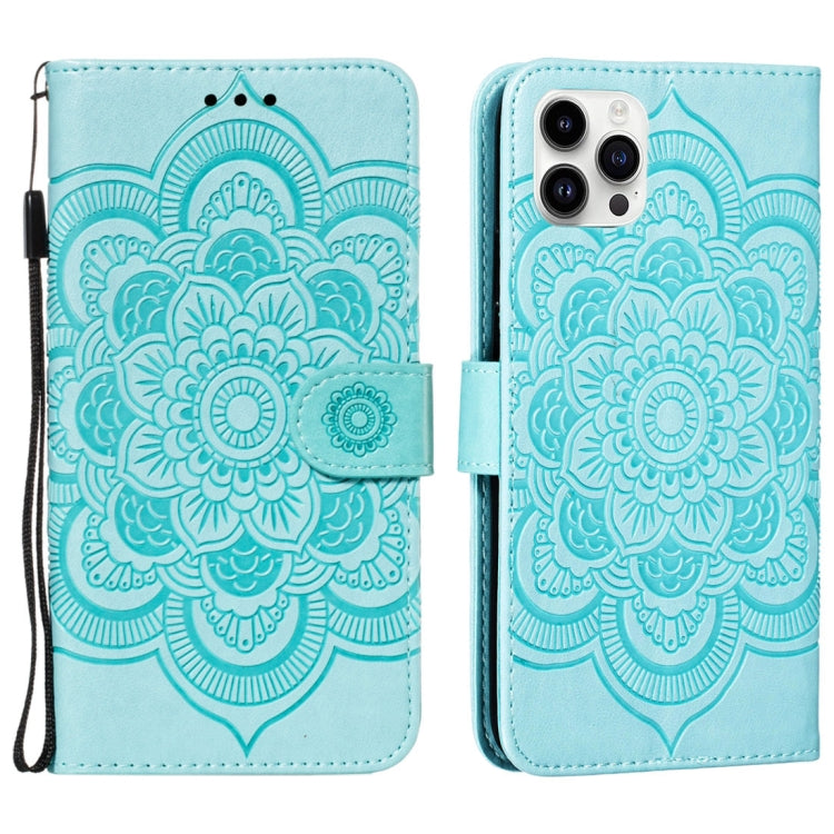 Custodia per cellulare in pelle con motivo a rilievo mandala in rilievo, For iPhone 16, For iPhone 15 Pro Max, For iPhone 15 Pro