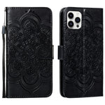 Custodia per cellulare in pelle con motivo a rilievo mandala in rilievo, For iPhone 16, For iPhone 15 Pro Max, For iPhone 15 Pro