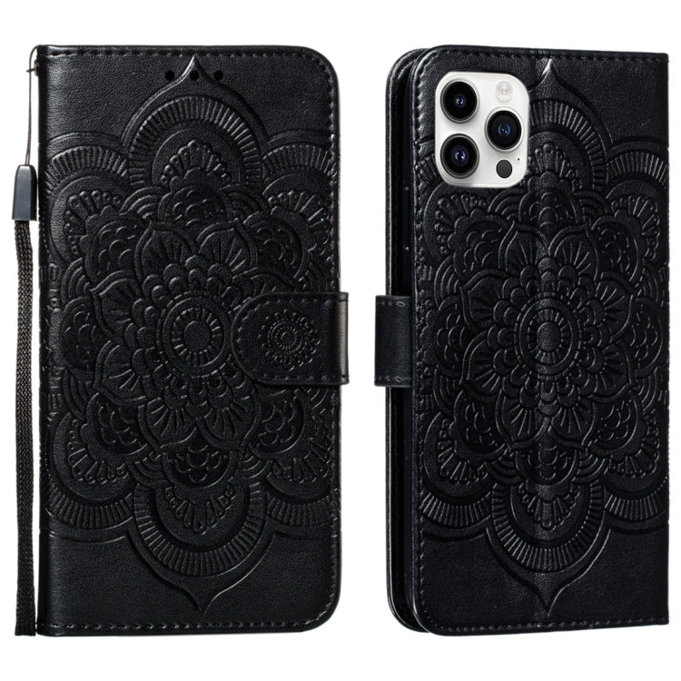 Custodia per cellulare in pelle con motivo a rilievo mandala in rilievo, For iPhone 16, For iPhone 15 Pro Max, For iPhone 15 Pro