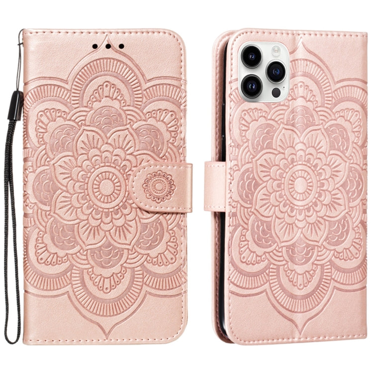 Custodia per cellulare in pelle con motivo a rilievo mandala in rilievo, For iPhone 16, For iPhone 15 Pro Max, For iPhone 15 Pro