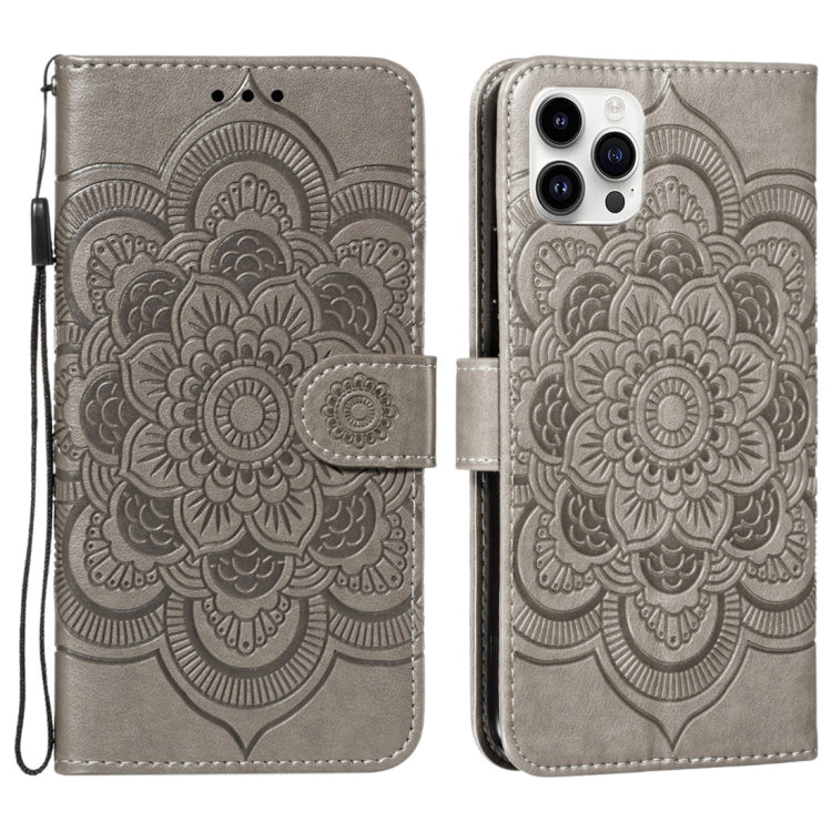 Custodia per cellulare in pelle con motivo a rilievo mandala in rilievo, For iPhone 16, For iPhone 15 Pro Max, For iPhone 15 Pro