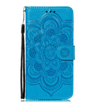 Custodia per cellulare in pelle con motivo a rilievo mandala in rilievo, For iPhone 15 Plus, For iPhone 15